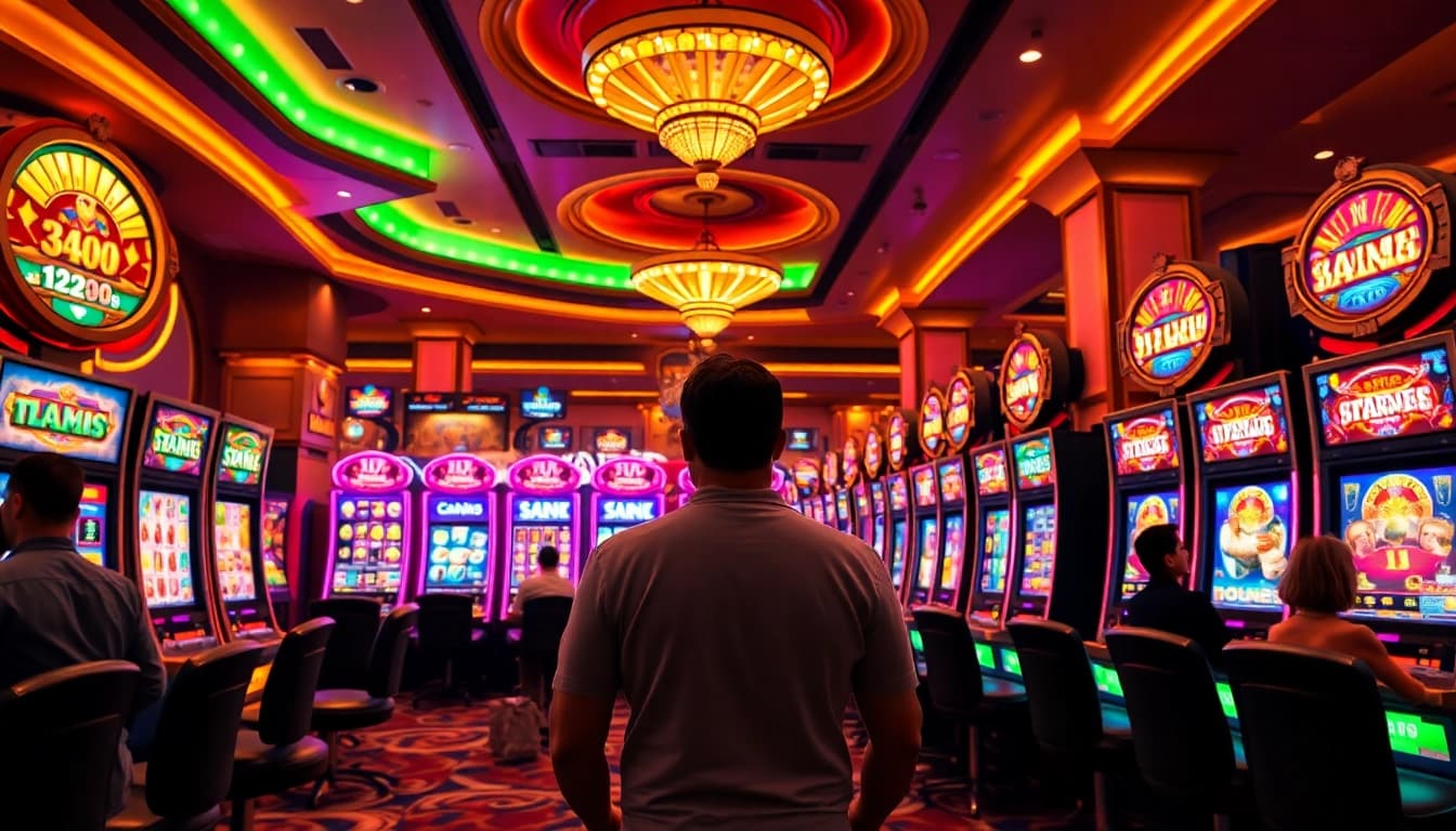 Experience the thrill of slot gacor with players engaged in vibrant casino activities.