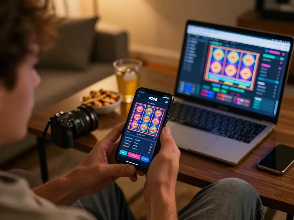 Engage with the F168 casino app using a smartphone while playing exciting games.