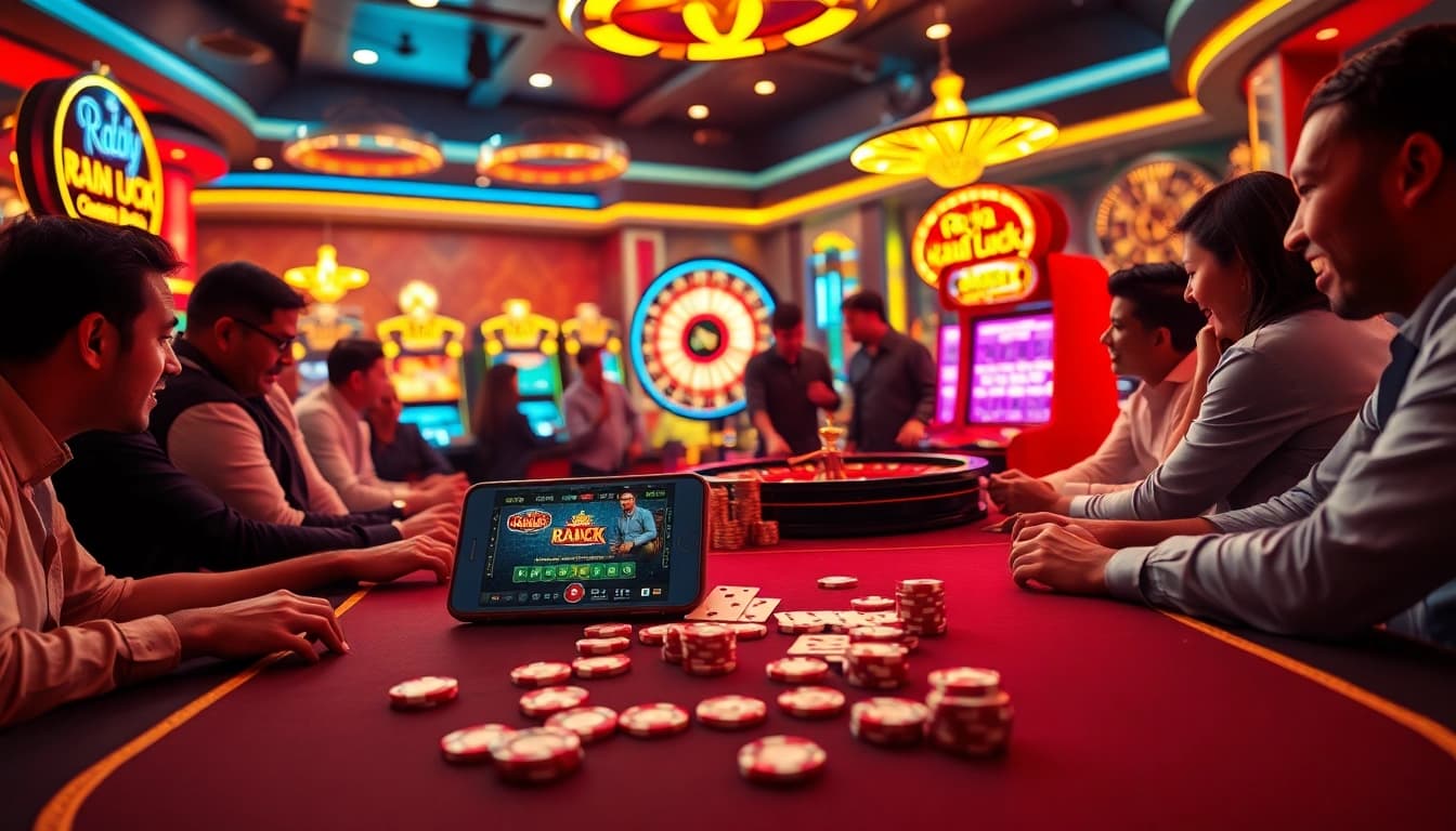 Experience the excitement of raja luck at a vibrant casino with engaging games and players.