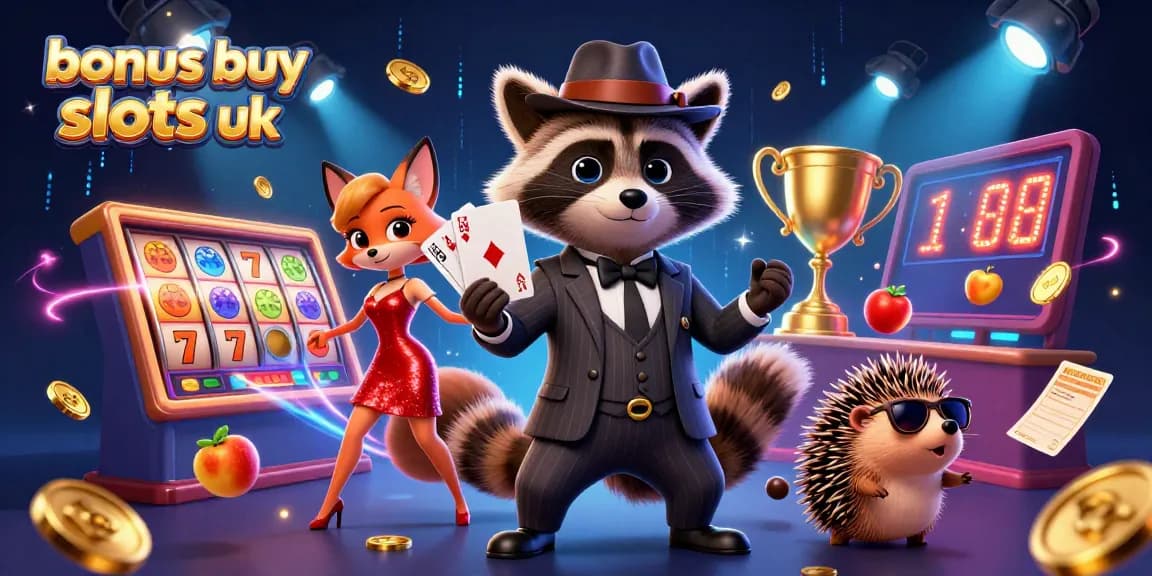 Experience the thrill of bonus buy slots uk with a dynamic casino scene featuring engaging characters.
