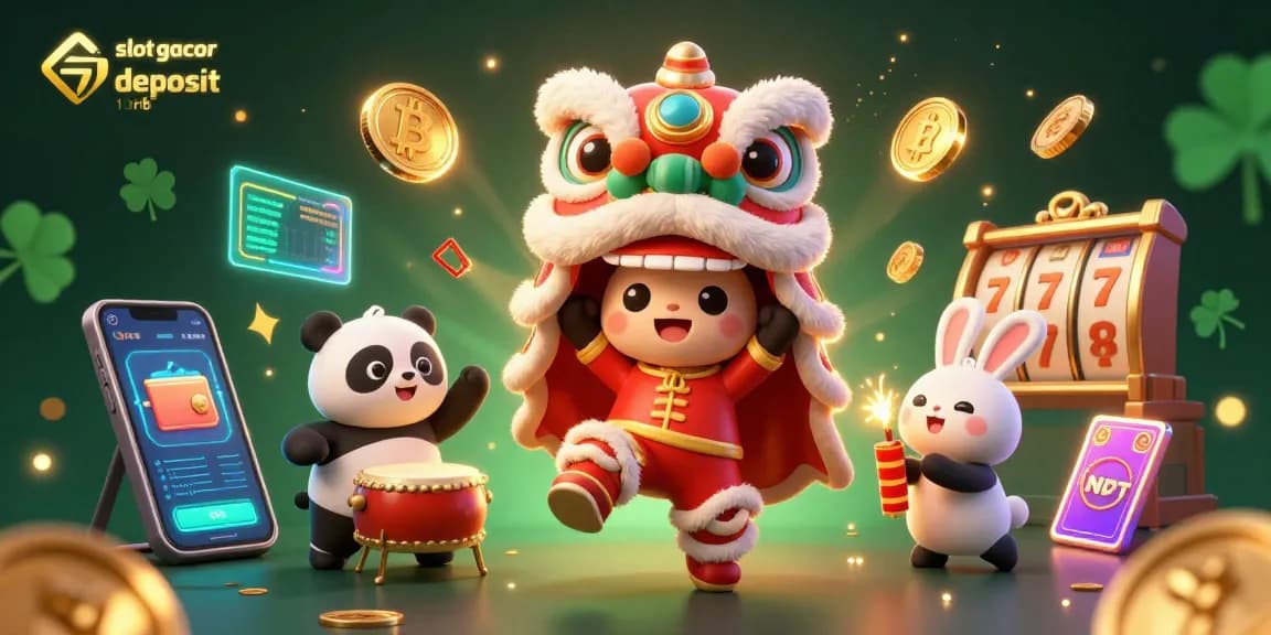 Experience the vibrant action of slot gacor deposit 10rb with dancing characters amid dynamic casino elements.