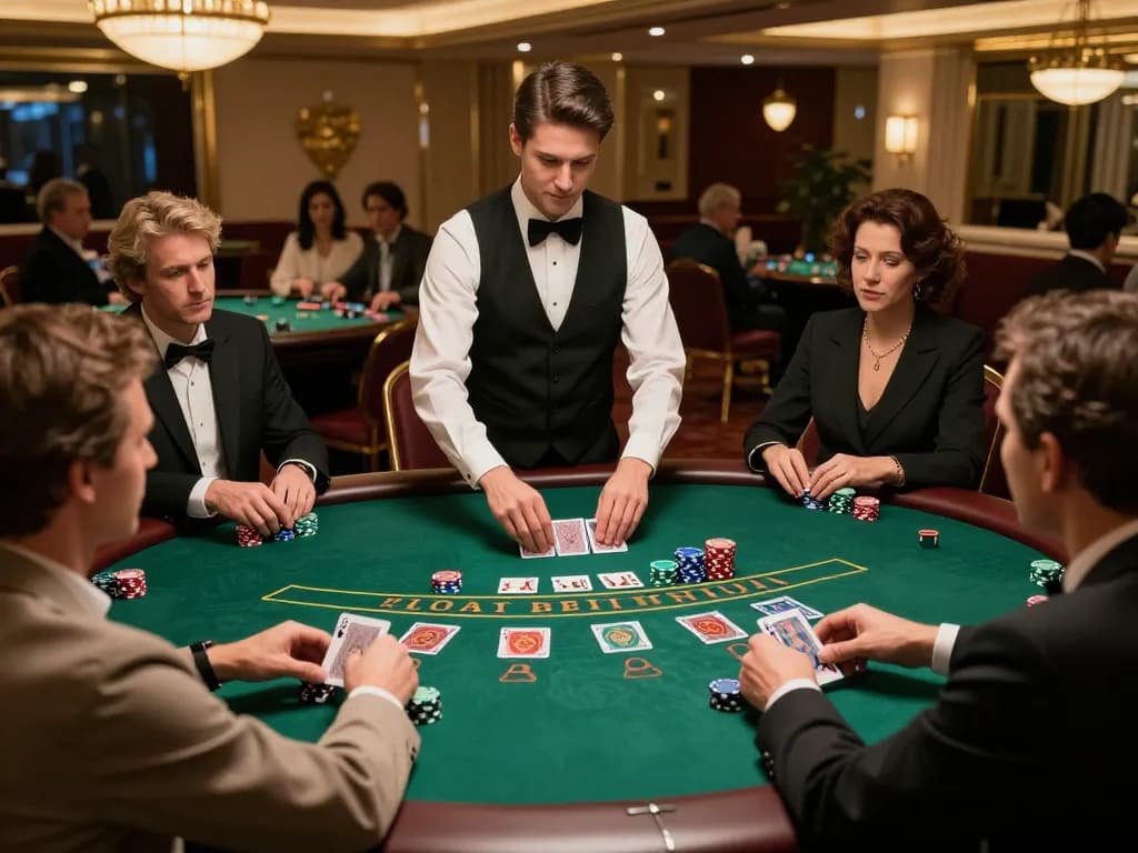 Players engaged in a thrilling game of blackjack at Sunwin casino, showcasing strategy and excitement.