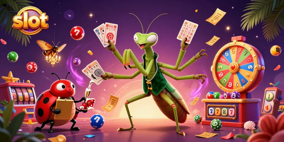 Spin the vibrant slot reels with dynamic casino characters in a colorful 3D setting.