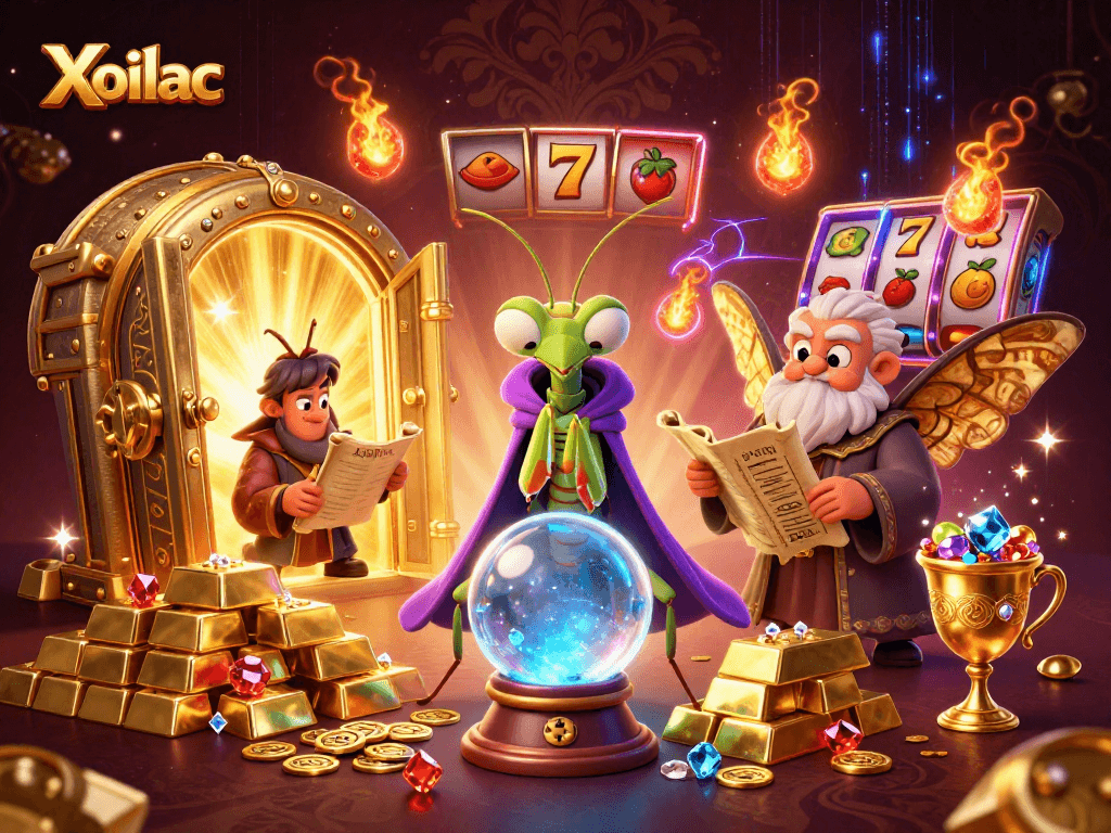 Xoilac invites gamblers to experience fortune and wealth amidst slot machine treasures.