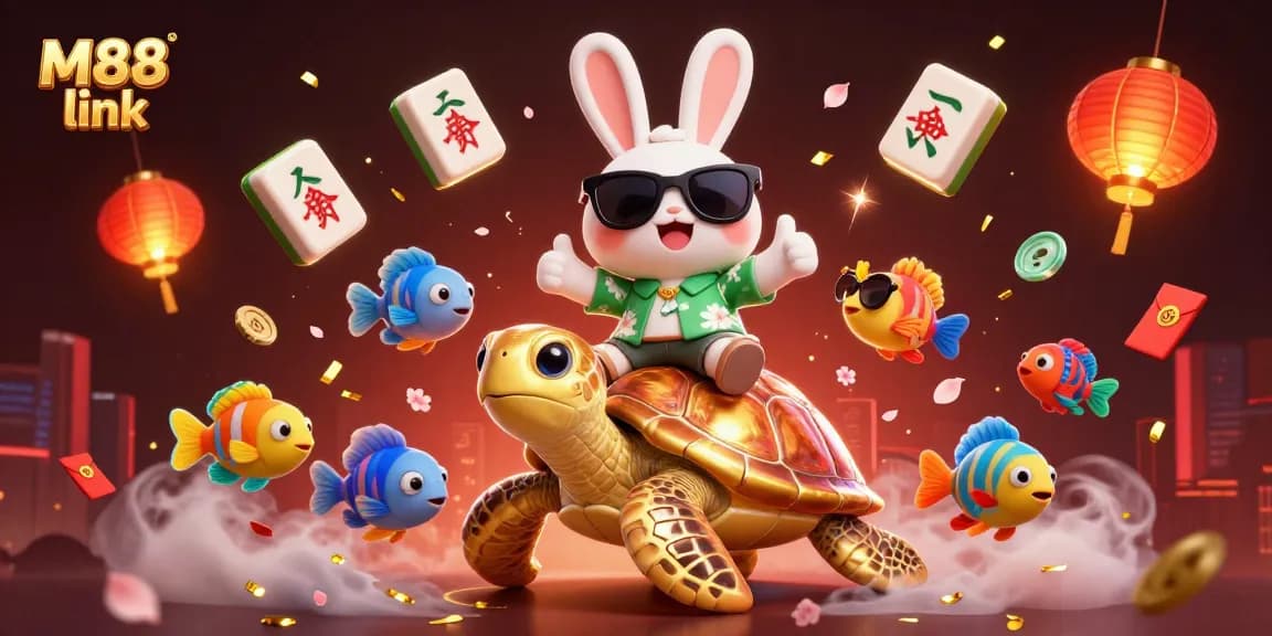 Engage with M88 link and explore vibrant gaming excitement featuring a lucky rabbit and golden sea turtle.