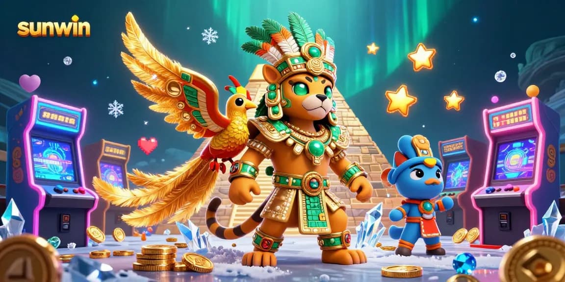 Players immerse in the sunwin casino experience with vibrant game elements and energetic characters.