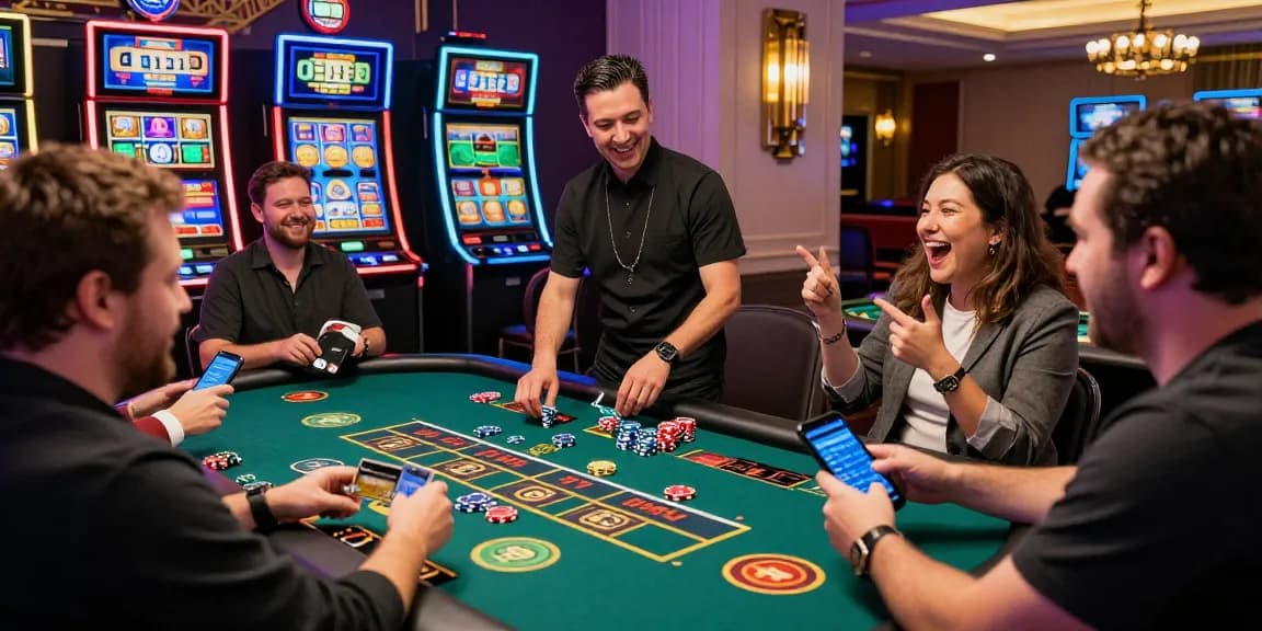 Engaging gaming scene at a vibrant credit card casino featuring players at a table with chips, showcasing the excitement of https://dentalgroups.co.uk.