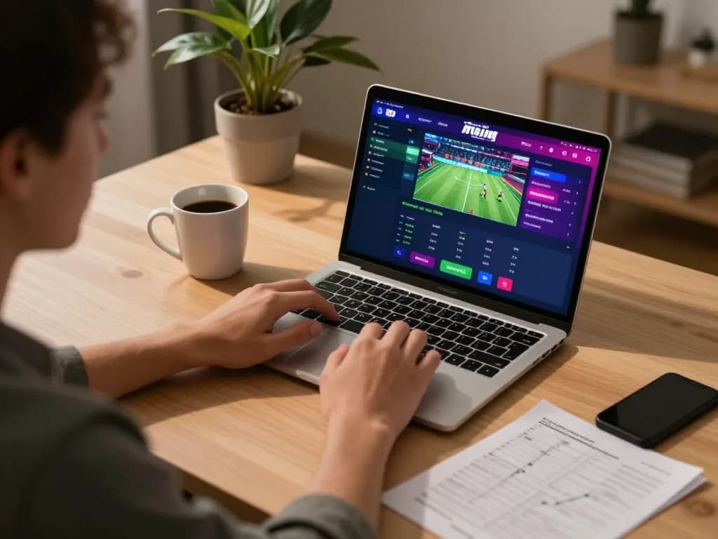 Place bets on the 88aa link using an online sports betting app in a cozy home setup.