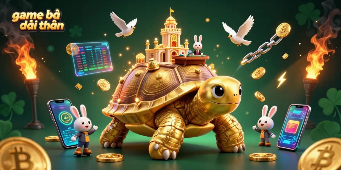 Experience thrilling game bài đổi thưởng adventures with a cartoon tortoise casino and dynamic rabbit dealer.