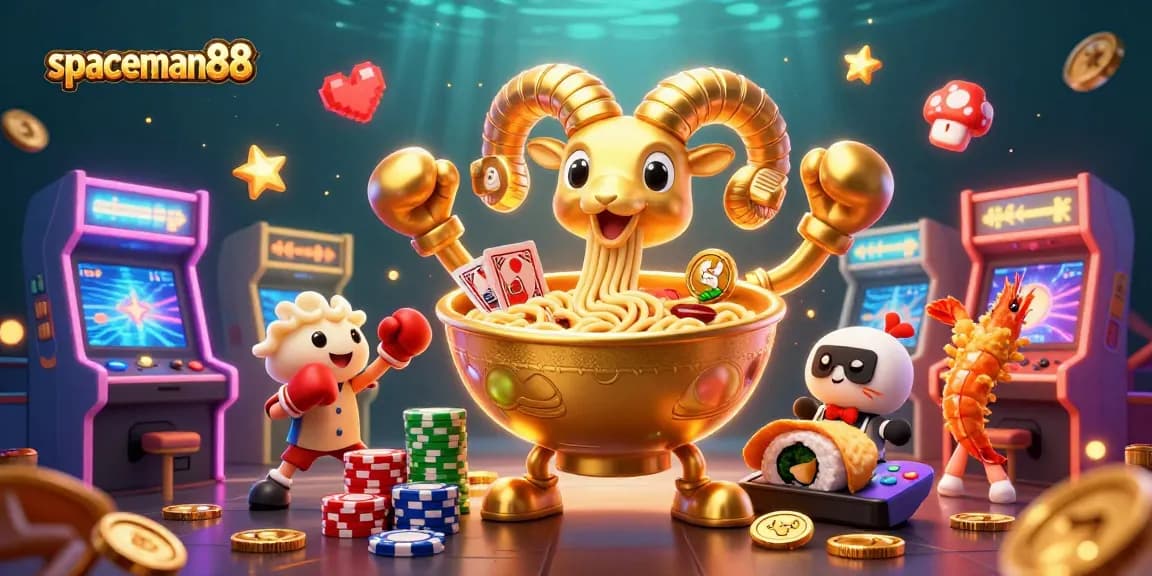 Play exciting games with spaceman88 in a vibrant casino scene with dynamic characters and glowing elements.