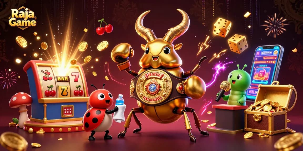 Experience exciting gameplay with Raja Game featuring thrilling lottery and slot visuals in a dynamic scene.