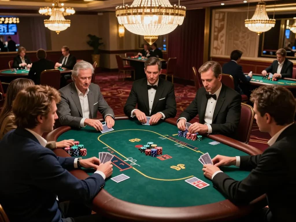 Experience thrilling poker gameplay at okwin with elegant surroundings and engaging players.