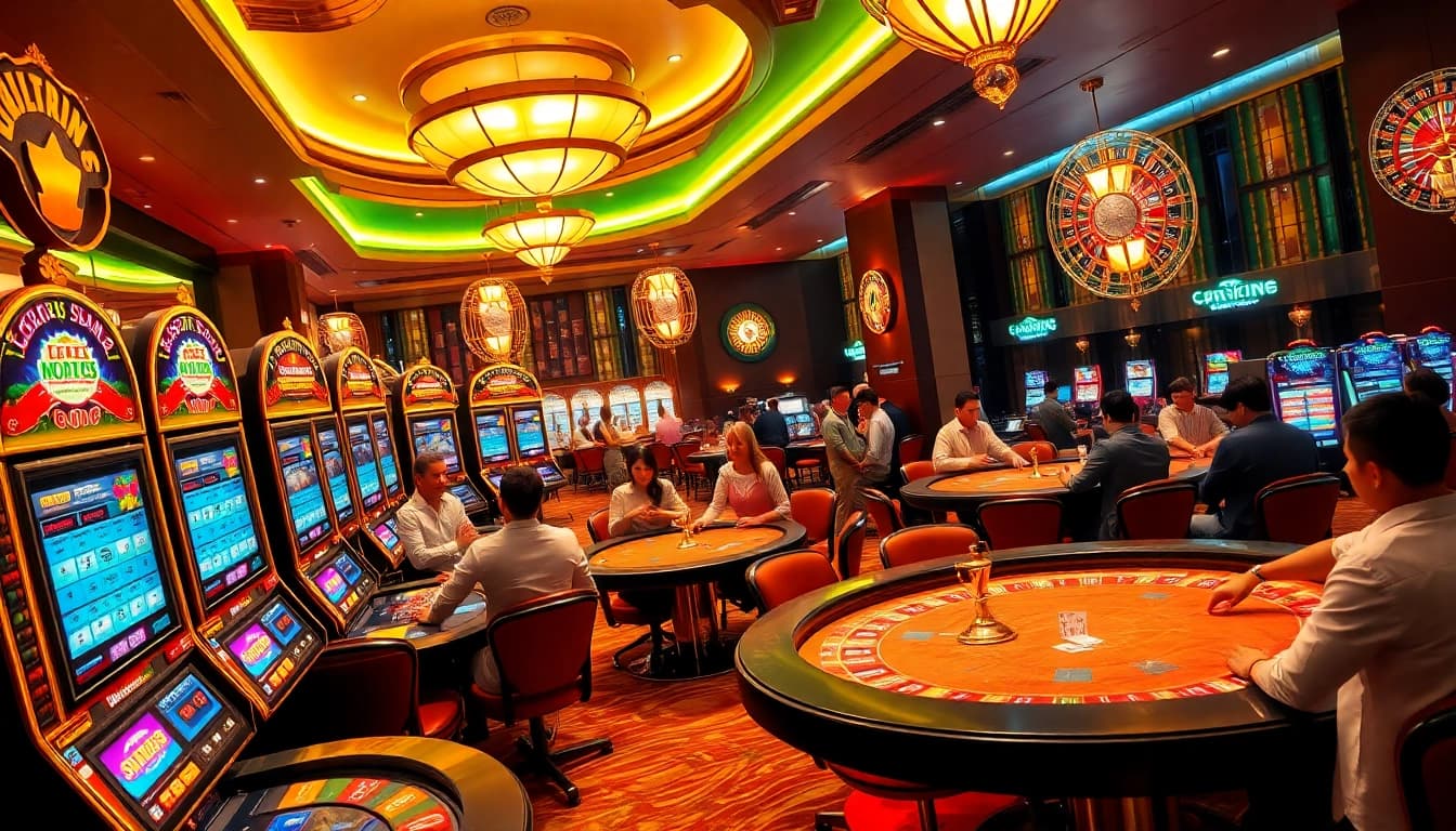 Experience the thrill of winning at 79king casino with vibrant slot machines and poker tables.