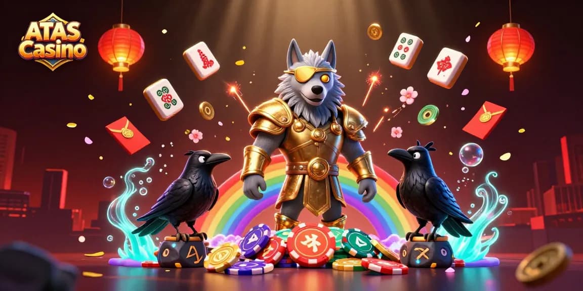 Experience the thrilling ATAS Casino excitement with an engaging 3D art scene filled with dynamic gaming elements.