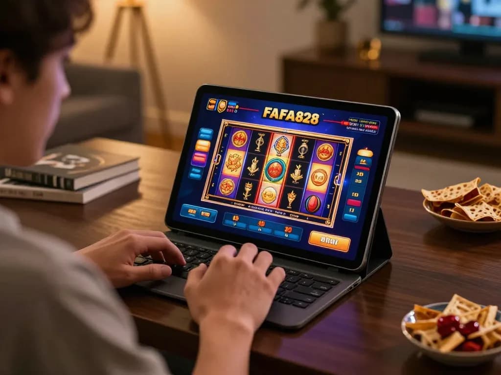 Experience immersive online gaming with FAFA828, featuring vibrant slot action and user interaction.