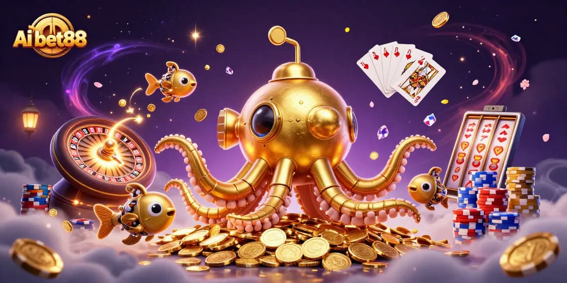Experience the thrills of Ai bet88 in a vibrant 3D casino world filled with golden coins and games.