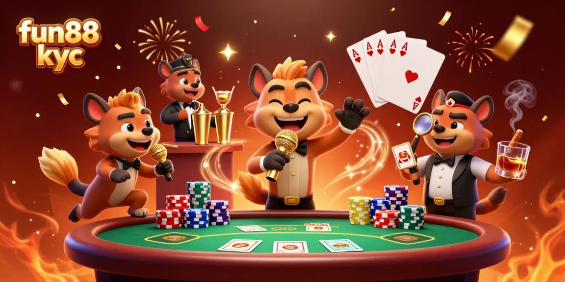 Chơi cá cược thú vị tại fun88 kyc với những hyena hài hước trong không gian casino sống động.