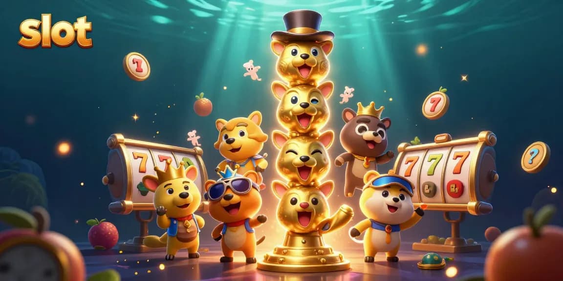 Memenangkan slot dengan simbol jackpot dan putaran gratis, menunjukkan interaksi karakter di platform permainan.