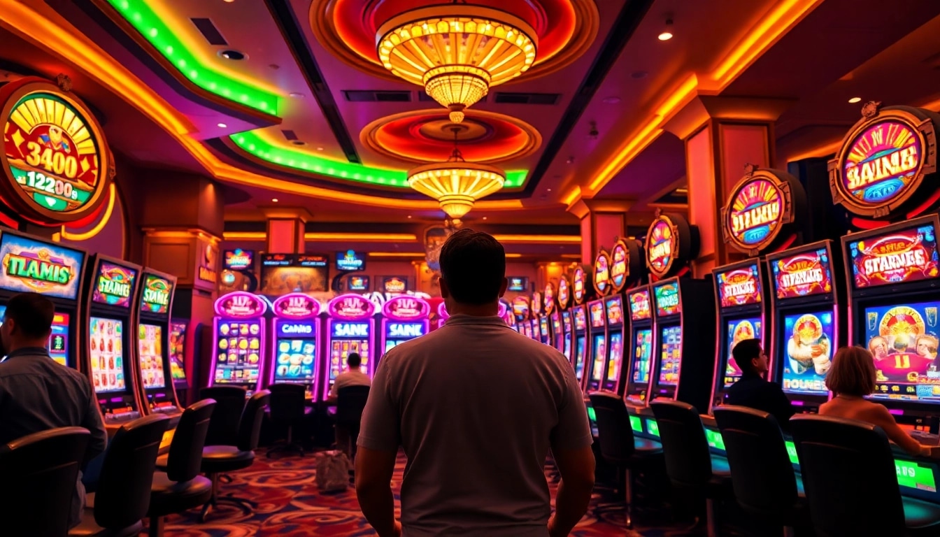Experience the thrill of slot gacor with players engaged in vibrant casino activities.