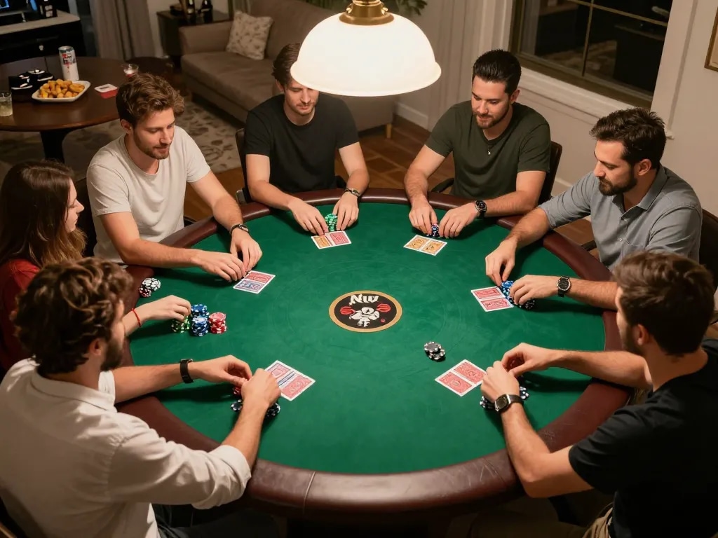 Players enjoying a social poker night with Lc88 link essential for accessing exclusive online games