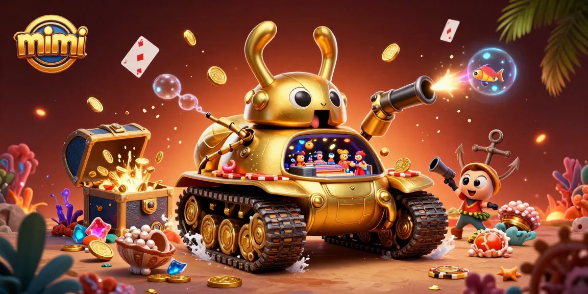 Spin and win with mimi at the lively digital casino inside a golden beetle tank!