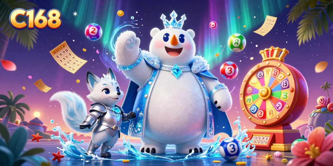 C168 offers an exciting lottery experience with colorful balls and dynamic game elements in play.
