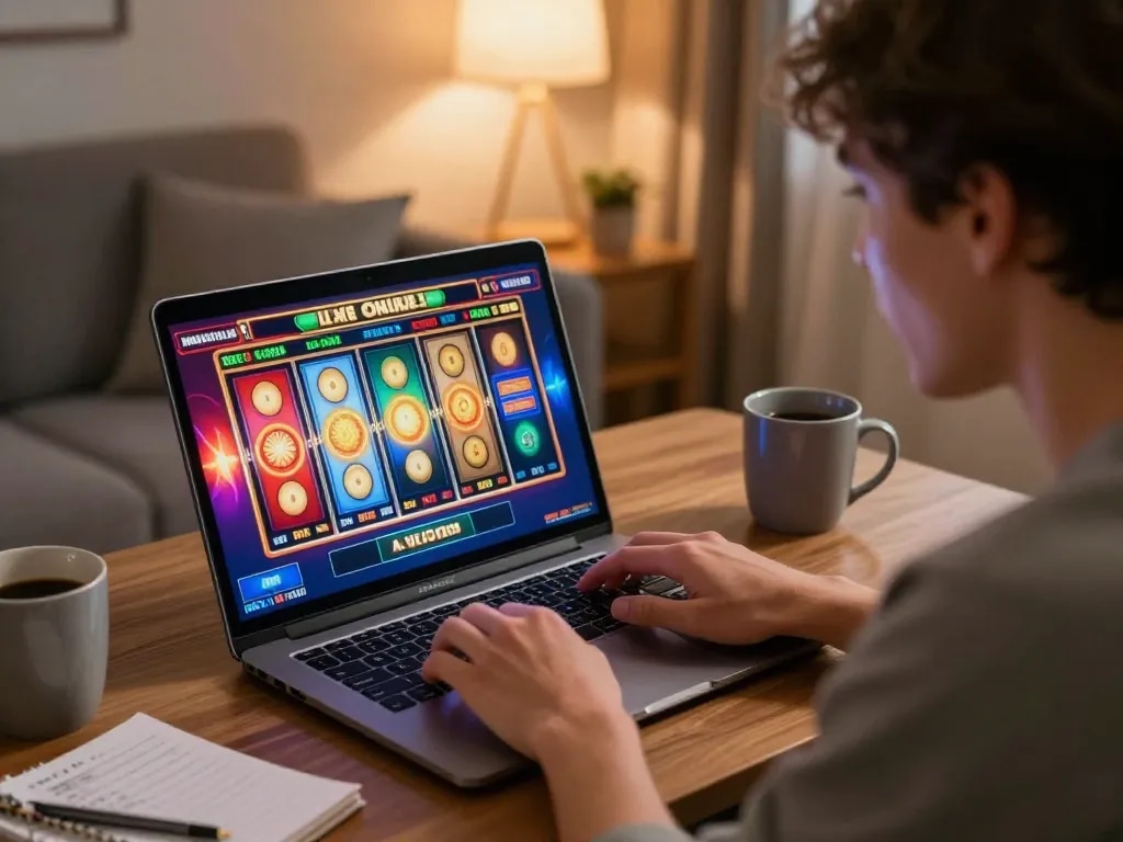 Engaging in online gaming with SpinAdvisor while enjoying cozy home comforts.