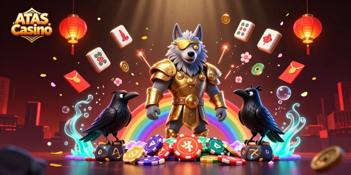 Experience the thrilling ATAS Casino excitement with an engaging 3D art scene filled with dynamic gaming elements.
