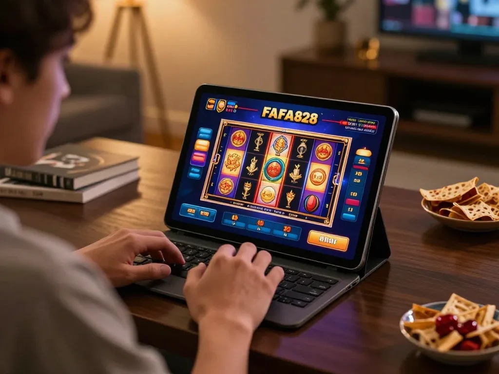 Experience immersive online gaming with FAFA828, featuring vibrant slot action and user interaction.
