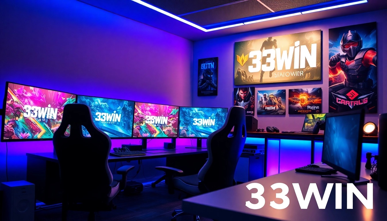 33WIN gaming setup showcasing vibrant graphics and modern peripherals.