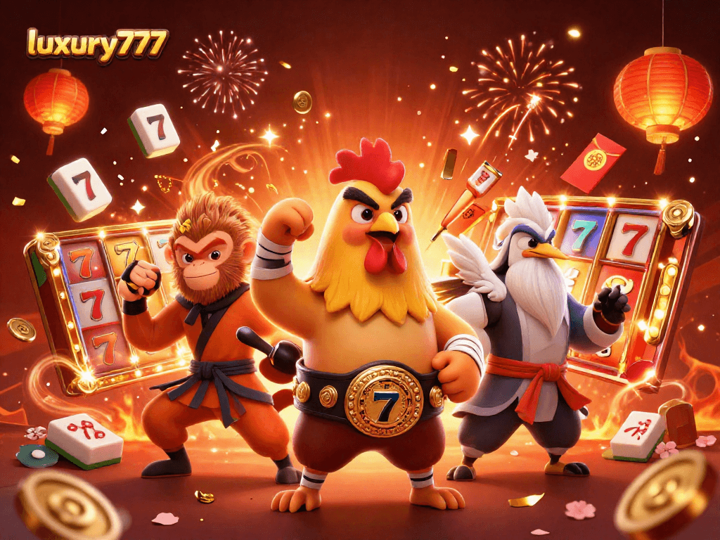 Rotasi mesin slot luxury777 dengan karakter unik di kasino digital yang meriah.