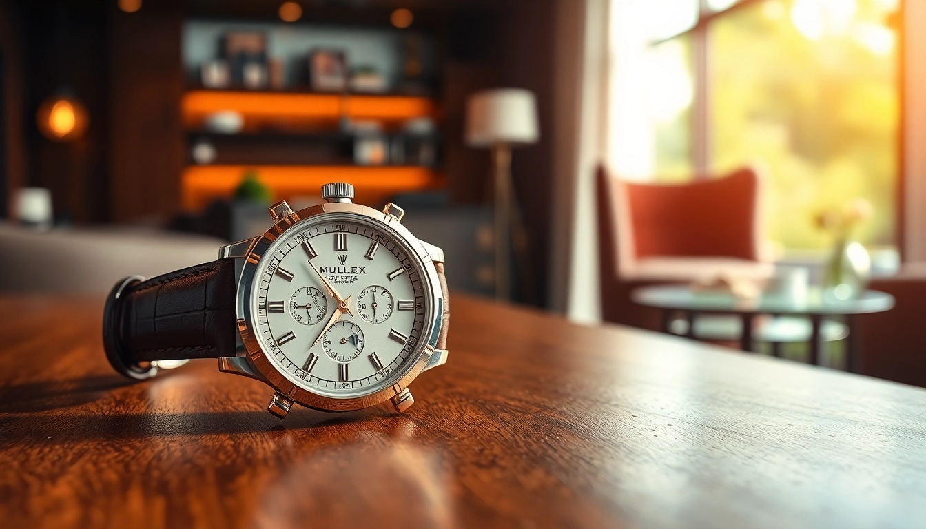 Admiring a detailed replica watch highlighted against a luxurious background.