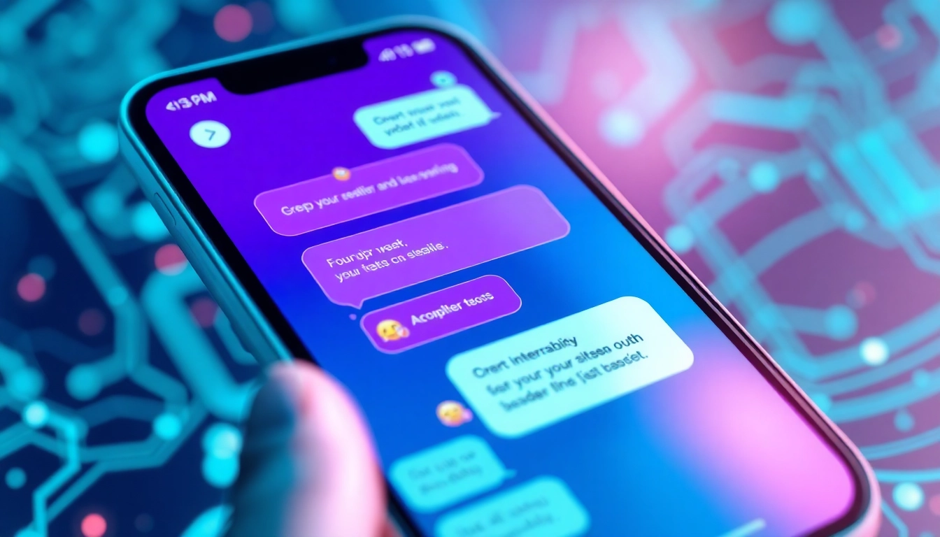 Engaging AI chat interface showcasing Crushon chatbot interaction with vibrant colors.