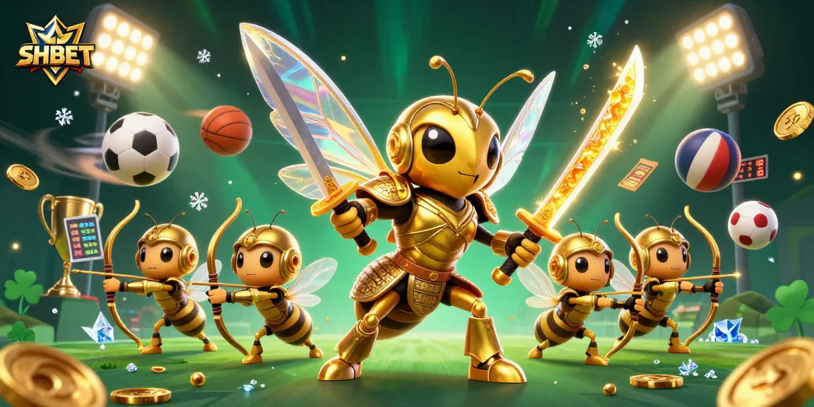 Experience the excitement of betting at SHBET with a vibrant 3D casino illustration featuring games and prizes.