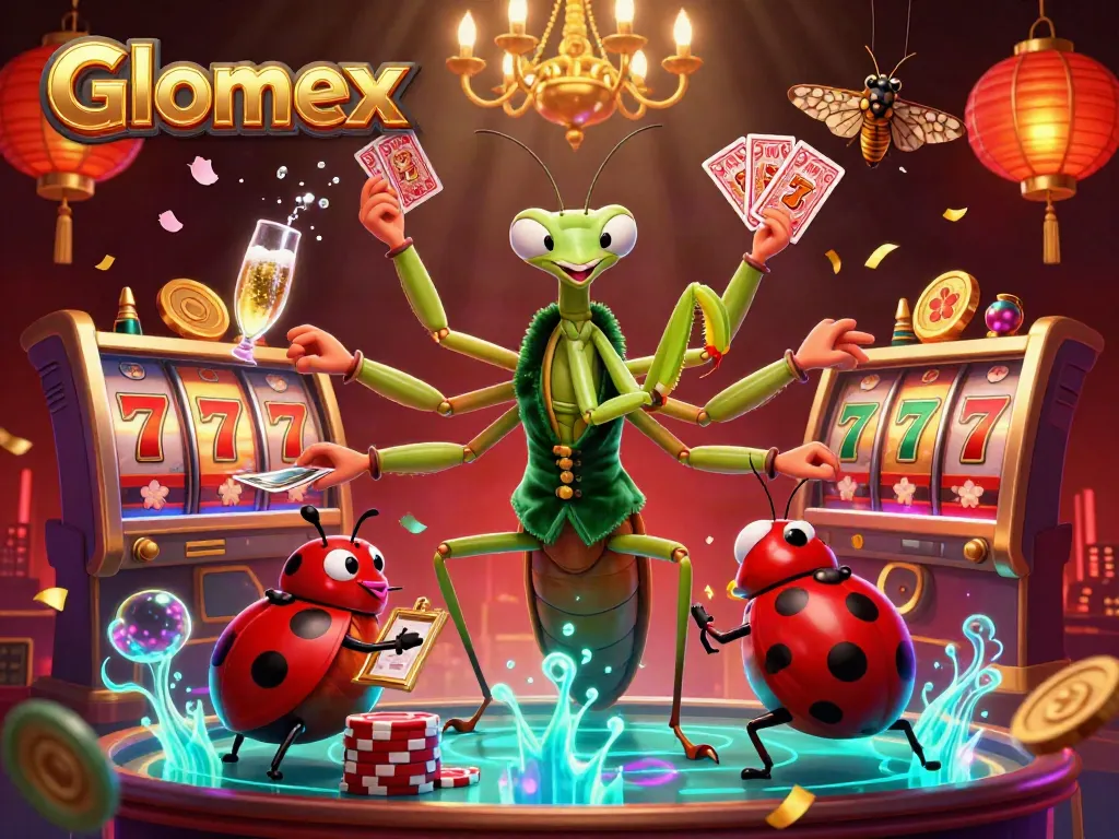 Glomex enhances the casino experience with dynamic card games and vibrant gaming elements.