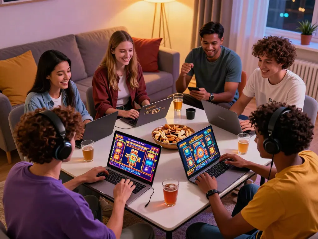 Pengalaman bermain game slots secara online di MAHJONG118 dengan antusiasme teman-teman.