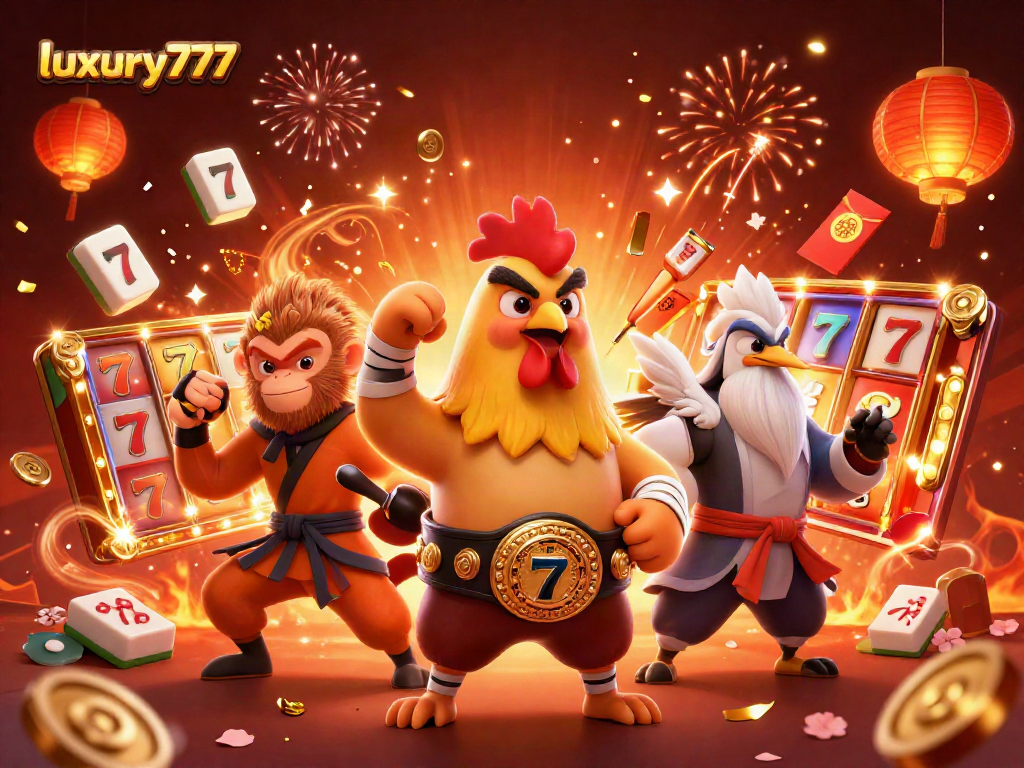 Rotasi mesin slot luxury777 dengan karakter unik di kasino digital yang meriah.