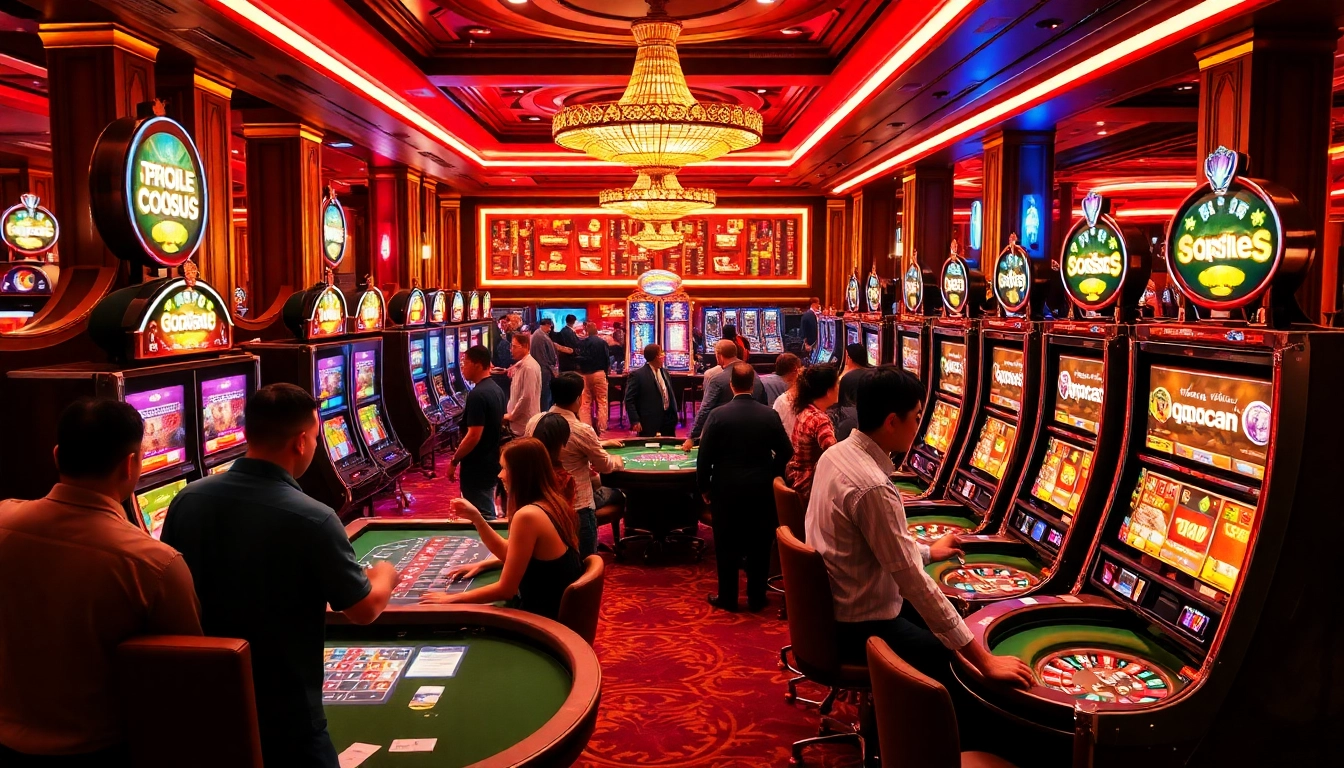 Experience thrilling gameplay at QQMACAN's engaging gaming tables surrounded by excitement.