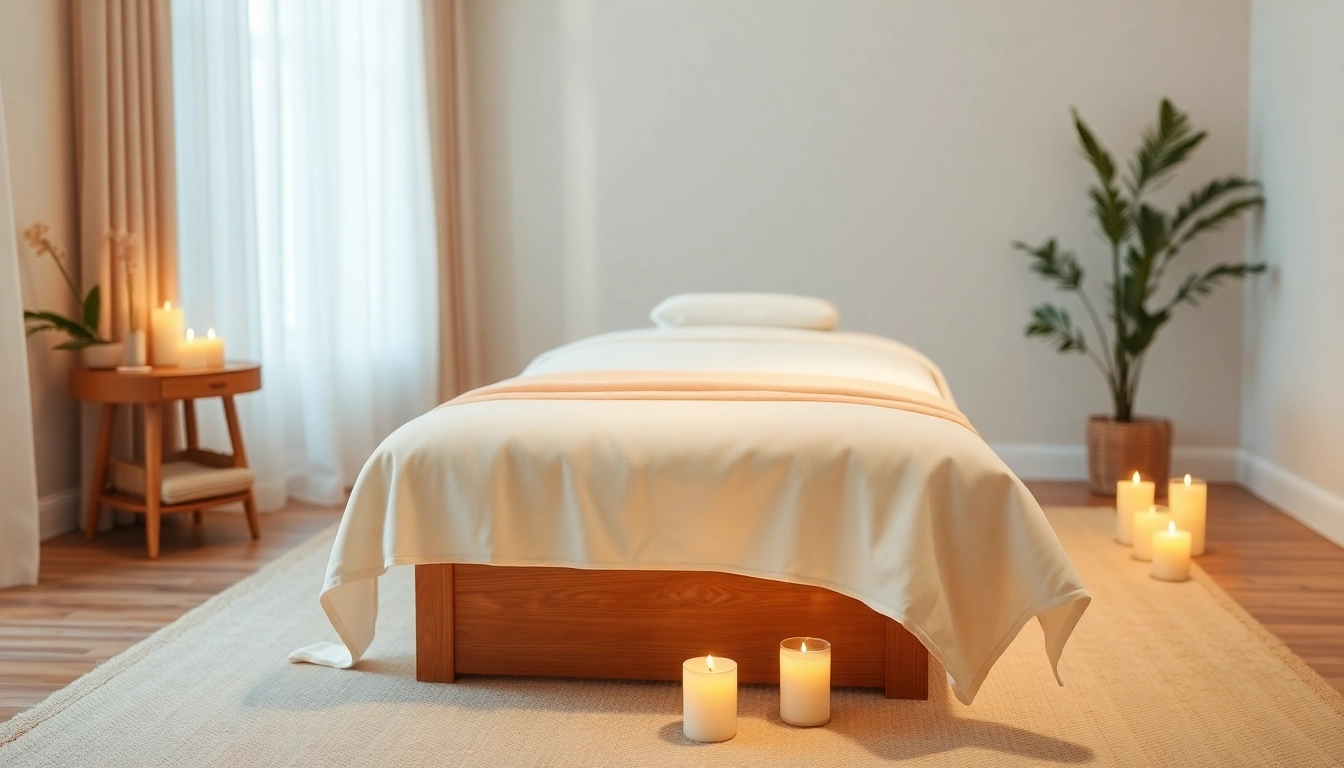 Relaxing home massage setup evoking 오산출장마사지 service with calming ambiance and professional elements.